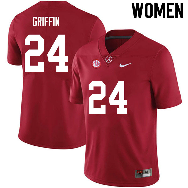 Women #24 Clark Griffin Alabama Crimson Tide College Football Jerseys Sale-Crimson